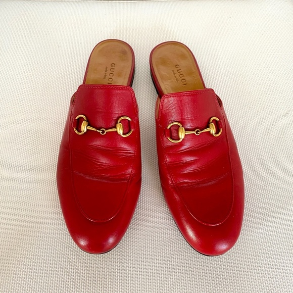 GUCCI Princetown Leather Red Slipper - Picture 3 of 11